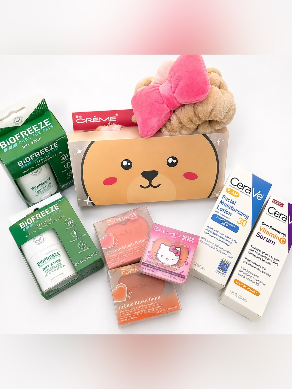 The Creme shop, Biofreeze & Cerave self care bundle! With FREE makeup bag